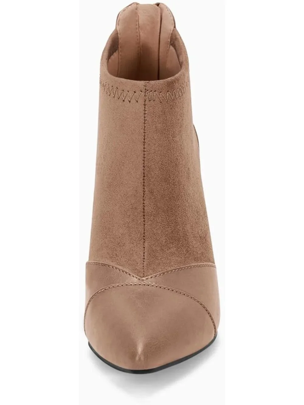 Women's Taupe Pointed Toe Stiletto Heel Splicing Back Zipper Ankle Boots